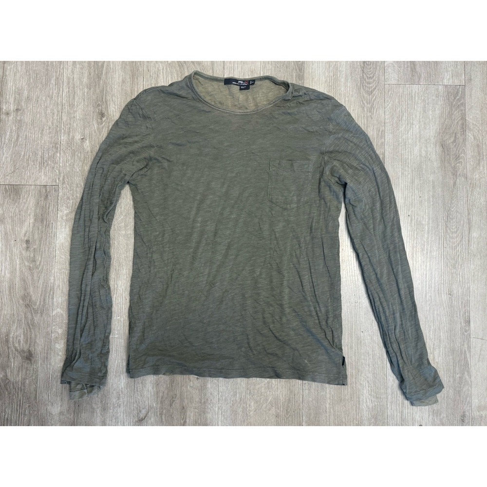 RLX Ralph Lauren Pima Cotton Long Sleeve Pocket Tee Olive Green Small